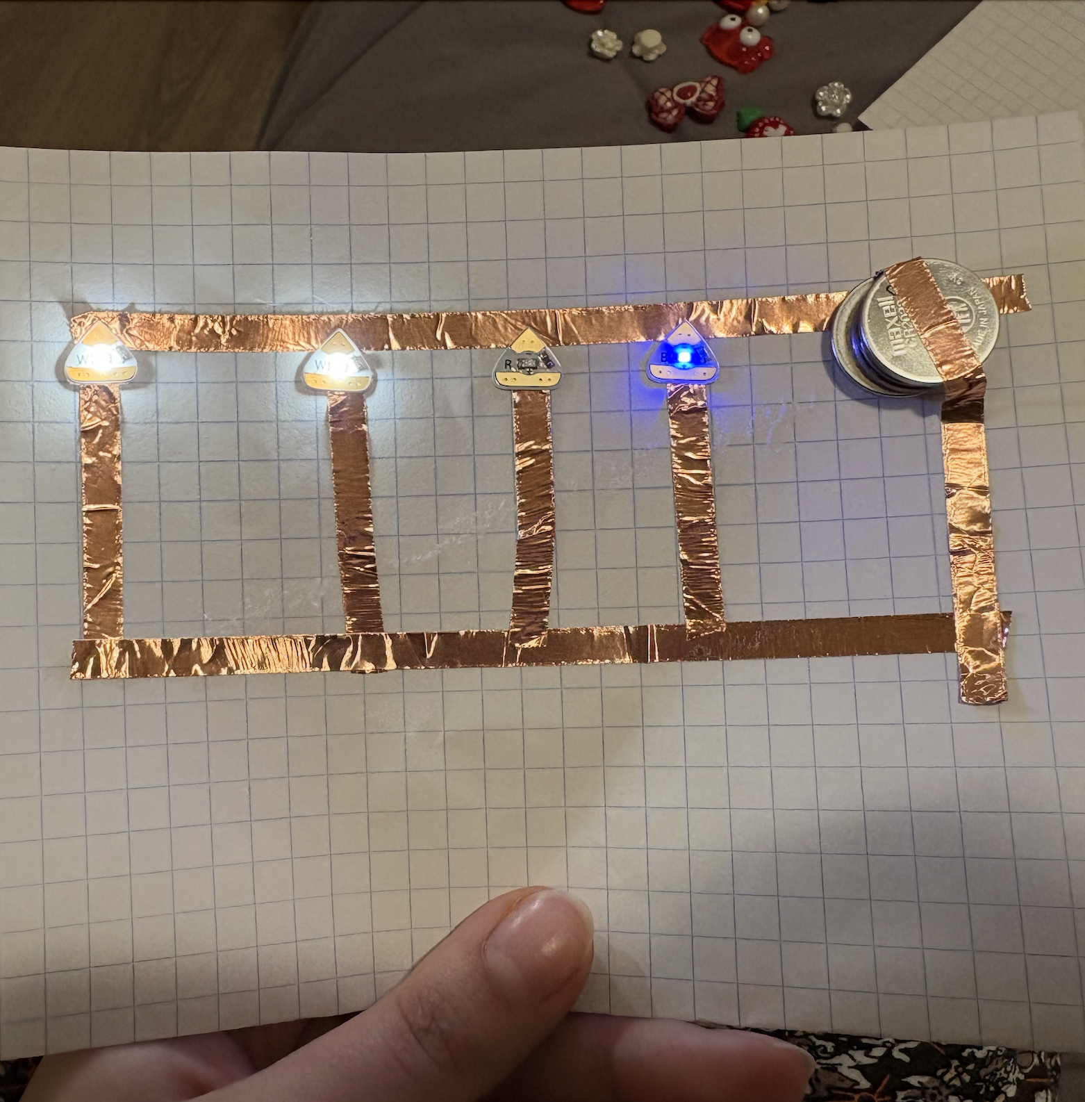 Playing with circuits at home, this one worked!