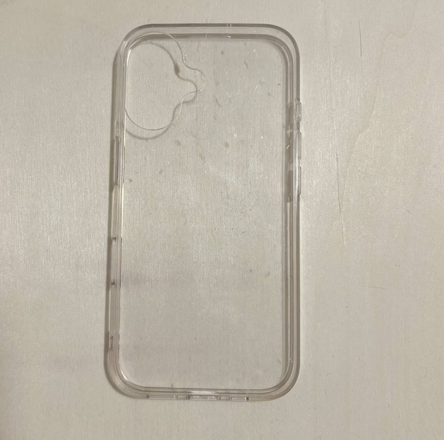 A phone case, intercation is holding the phone or pushing down on buttons.