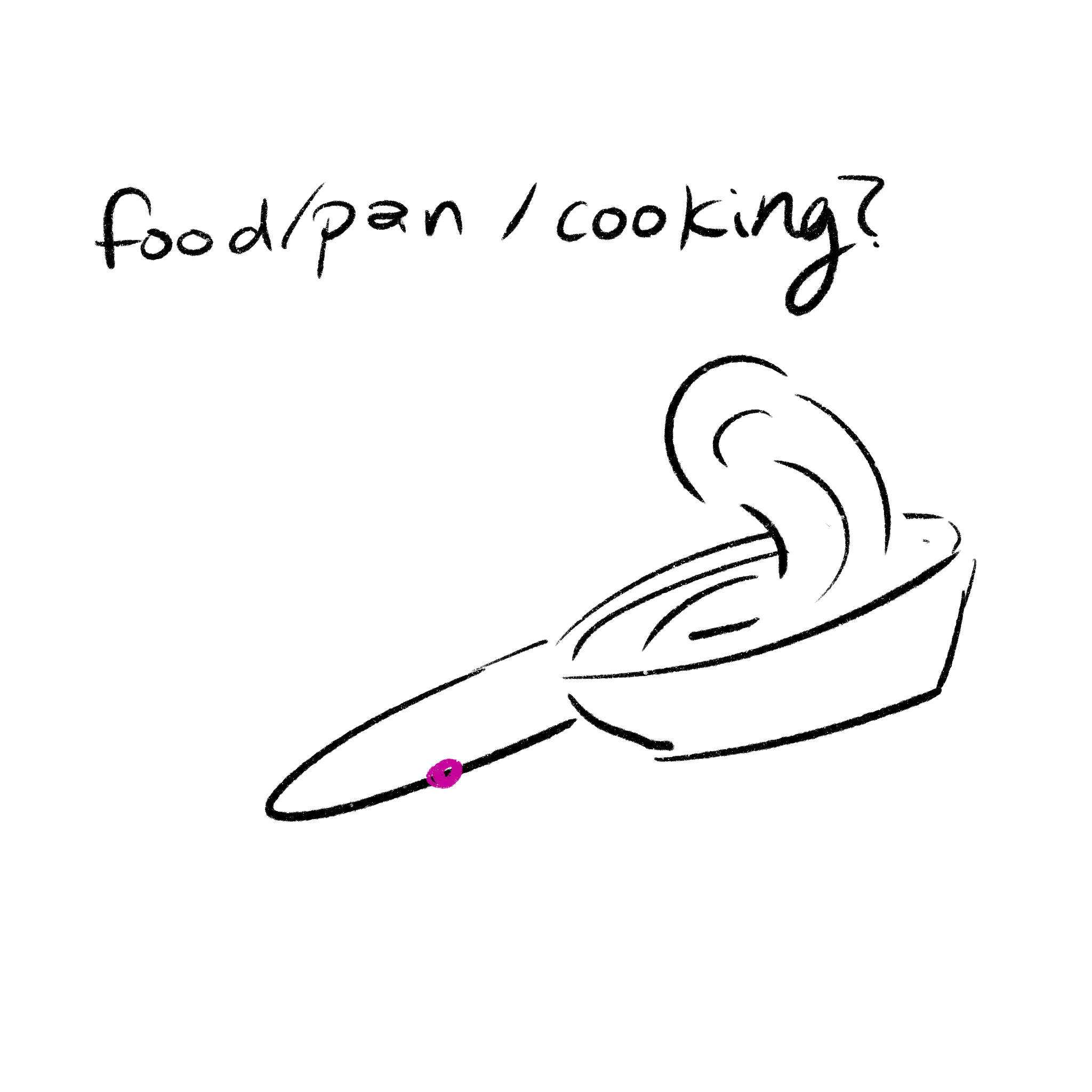 Possibly cooking food or something that resembles food on a pan.