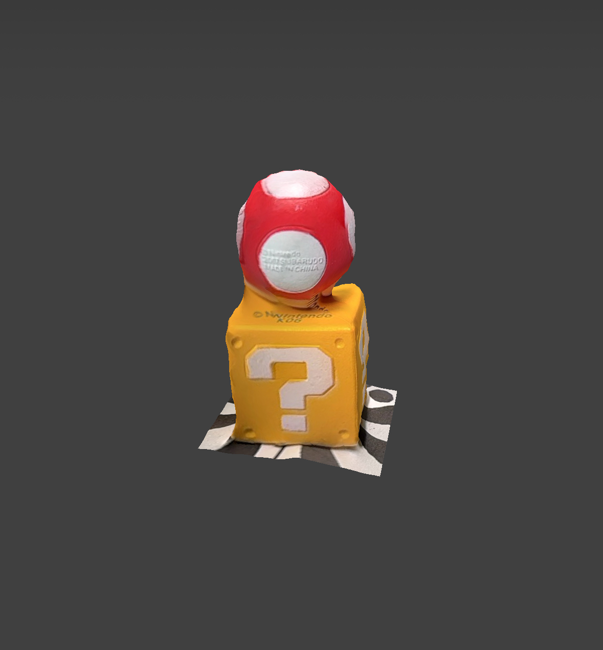 3D scan of Mario mushroom and mystery power-up block.