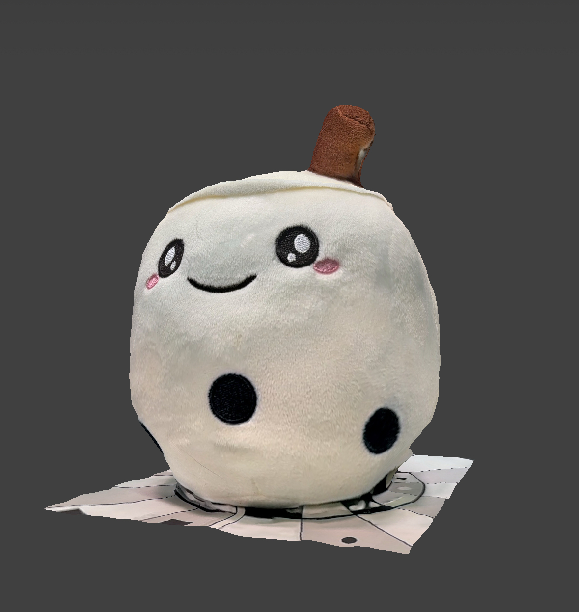 3D scan of bubble tea plushie.